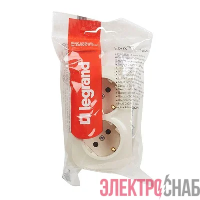 Розетка 2-м ОП Quteo 16А защ. шторки с заземл. сл. кость Leg 782253