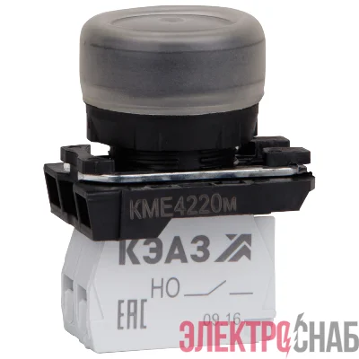 Кнопка КМЕ 4220м 2но+0нз цилиндр IP65 черн. КЭАЗ 248245