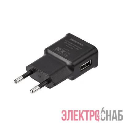 Устройство зарядное сетевое USB 5В 2.1A черн. Rexant 16-0274
