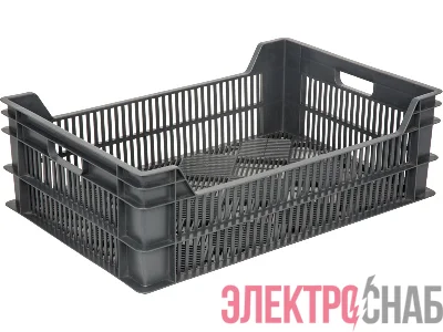 Ящик 600х400х200 перфорированный  чёрный 106 106