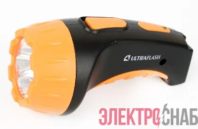 Фонарь аккумуляторный LED3804 4LED аккум. SLA 220В пластик. черн./желт. (кор.) Ultraflash 9215