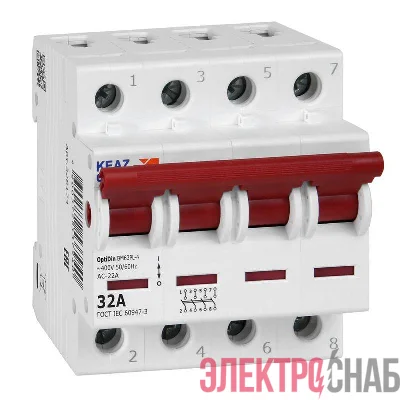 Выключатель нагрузки модульный OptiDin BM63PL-432-УХЛ3 (ВМ63PL) КЭАЗ 328174