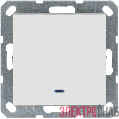 Переключатель проходной 1-кл. 10А IP20 с подсветкой механизм бел. глянцевый Jasmart G3012NW