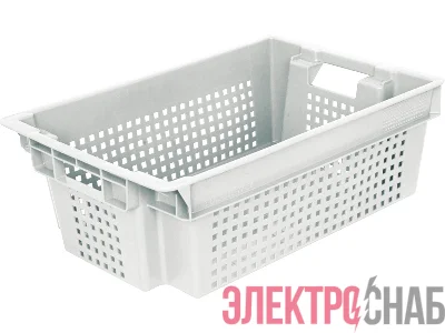 Ящик 600х400х200 1,5кг. мороз. дно сплошное, стенки перфорированные  натуральный 102-1 102-1