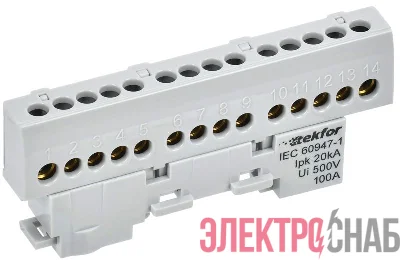 Шина L &quot;фаза&quot; изол. на универс. держ. 6х9-14-Ср TEKFOR IEK TF-NN10-14-KL-K03