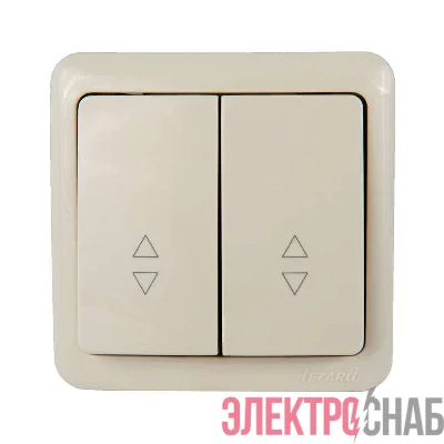 Выключатель 2-кл. ОП VIOLA проходной 10А IP20 крем. LEZARD 751-0300-106