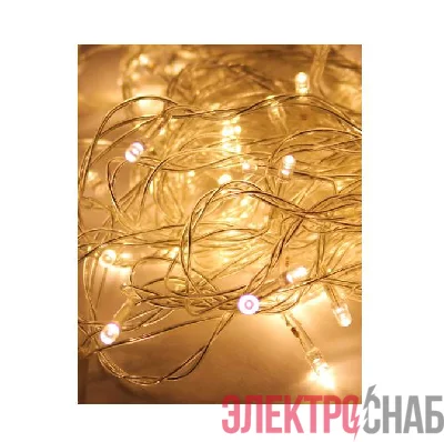 Гирлянда светодиодная 80LED бел. прозр. провод 8.8м (7.3+1.5) 8 режимов мигания IP20 тепл. бел. Космос KOC_GIR80LED_W
