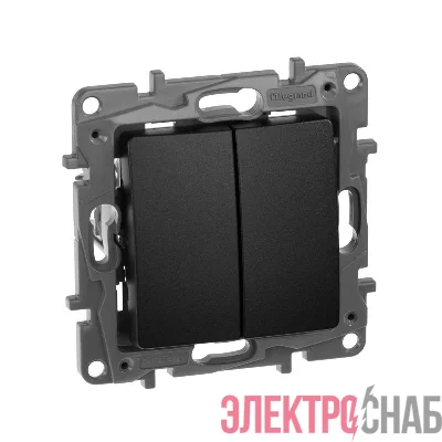 Переключатель 2-кл. СП Etika Plus 10А IP20 250В 10AX безвинтов. зажимы механизм антрацит IEK 672612