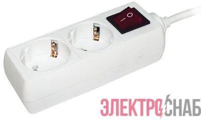 Удлинитель 2х5м с заземл. 16А IP20 У02К 2P+PE 250В 3х1 с выкл. IEK WYP10-16-02-05-ZK-N