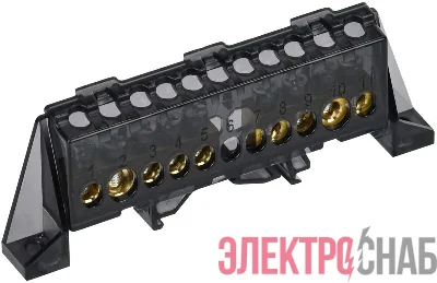 Шина нулевая N в комб. изол. "Стойка" 8х12-4+5-Ч TEKFOR IEK TF-NN20-45-DP-K02