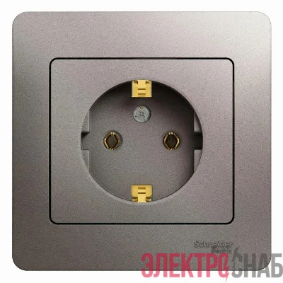 Розетка 1-м СП Glossa 16А IP20 250В с заземл. в сборе платина SE GSL001242
