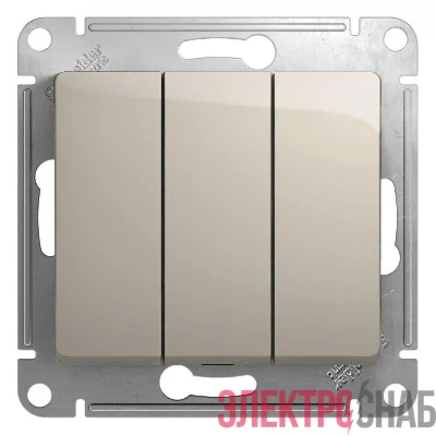 Выключатель 3-кл. СП Glossa 10А IP20 (сх. 3) 10AX механизм молочн. SE GSL000931