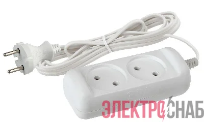 Удлинитель UX-2-5m 2х5м без заземл. 1300Вт ЭРА Б0023149