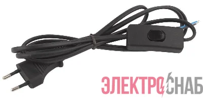 Шнур для бра 1.8м ШВВП 2х0.5 черн. UX-ШВВП-S-1.8m-B ЭРА Б0044072
