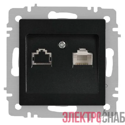 Розетка компьютерная 1-м СП Accent 6-303-05 RJ45 IP20 антрацит Intro Б0063634