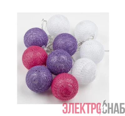 Гирлянда LED "Клубки" ULD-S0200-010/STB/2AA WHITE IP20 TANGLES на батарейках 2AA (не в/к) 2м 10 диодов бел. свет Uniel UL-00007341