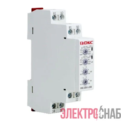 Реле контроля тока тип DRC 0.05-0.5А конфигурация контакта 1CO 24-240 AC/DC DKC DRC-C05-1-240