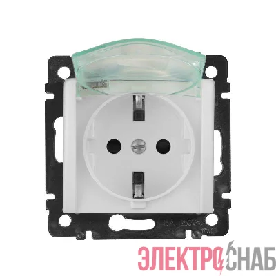 Механизм розетки 1-м СП Valena 2К+3 IP44 с защ. крышкой защ. шторки с заземл. нем. станд. бел. Leg 774220