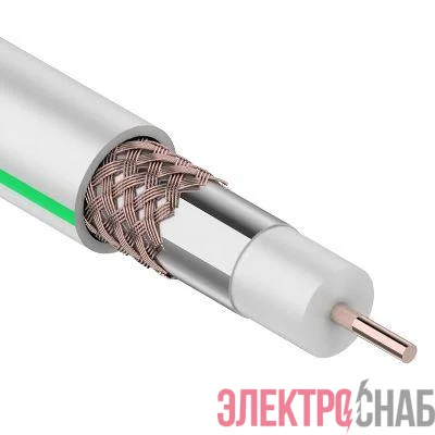 Кабель коаксиальный SAT 703B 75Ом CCS/Al/Al 75% бел. (уп.50м) PROCONNECT 01-2431-2-50