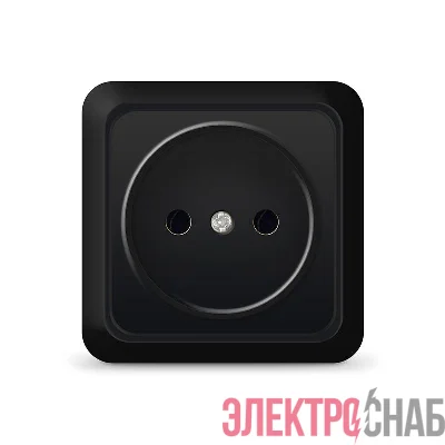 Розетка 1-м ОП Олимп 16А IP20 без заземл. черн. Universal 2224