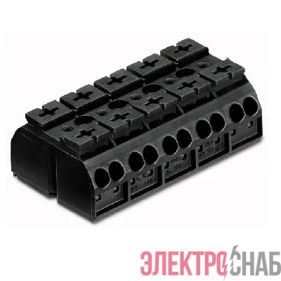 Клеммник 5х(0.5-4) блок 5 пол. черн. WAGO 862-505