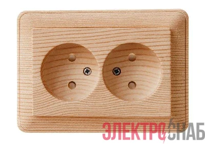 Розетка 2-м СП W59 16А IP20 без заземл. защ. шторки сосна SE RS16-254-78