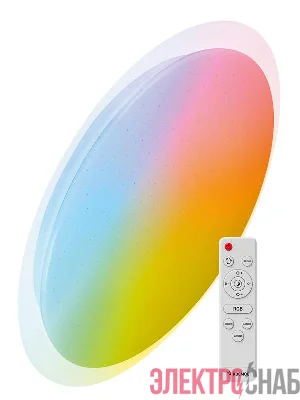 Светильник светодиодный PREMIUM GALAXY-RGB 75Вт 230В 3000-6500К 6000лм IP40 555х83мм настенно-потолочный управляемый с пультом ДУ с RGB подсветкой КОСМОС KSGalaRGB75W