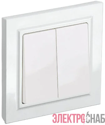 Выключатель 2-кл. СП BRITE ВСР10-2-0-БрБ 10А в сборе бел. IEK BR-V20-0-10-K01-F