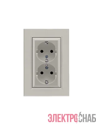 Розетка 2-я Karea LINE STAR с заземл. жемчуж. Makel 86100082