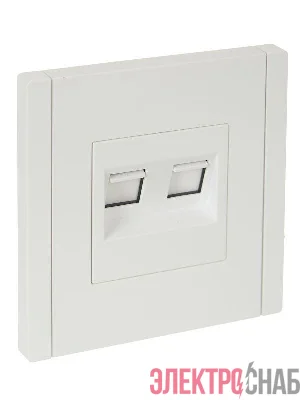 Розетка 2-м RJ11+RJ45 кат.5E FORTE&PIANO FP235 бел. IEK FP-KT20-O-1-K01