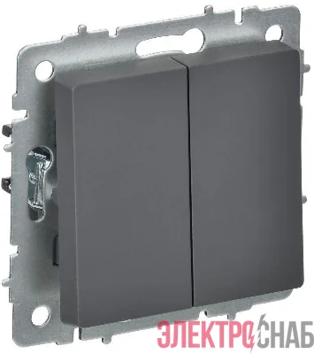 Выключатель перекрестный 2-кл. СП BRITE ВС10-2-3-БрГ 10А механизм графит IEK BR-V23-0-10-K53