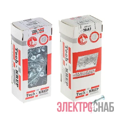 Саморез для тонкого метал. листа 4.2х38 (уп.200шт) коробка Tech-Krep 102143