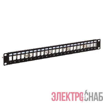 Патч-панель модульная 19дюйм 1U экранир. 24 порта с органайзером (пустая) TERACOM PRO EKF TRP-MODP-FTP-1U24
