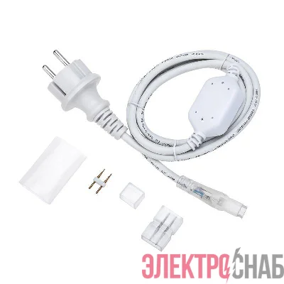 Набор установочный для двухсторон. гибкого неона 8х16мм (шнур питания каучук с диодным мостом и вилкой; заглушка; переходная муфта; игла) 1.5м Neon-Night 134-502
