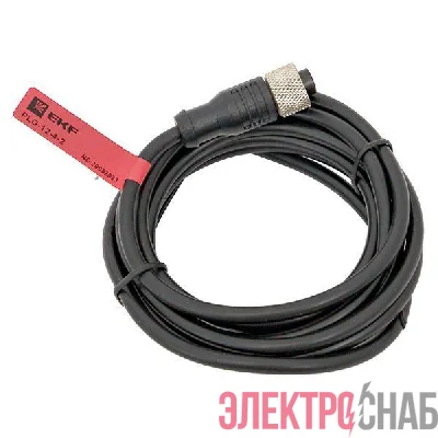 Кабель-разъем М12 4-PIN прямой PLG-12-4-2 EKF PLG-12-4-2