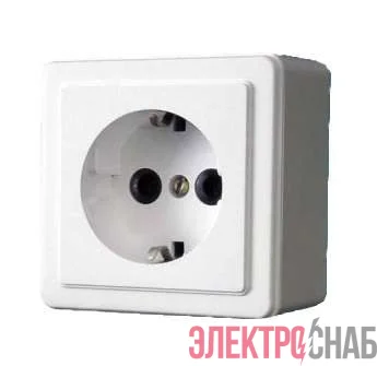 Розетка 1-м ОП с заземл. бел. БЕЛТИЗ РА16-004 Молодечно
