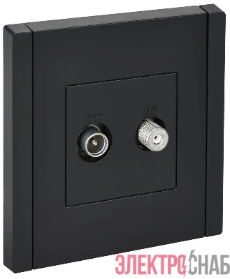 Розетка 2-м TV+SAT FORTE&PIANO FP138 черн. IEK FP-AF20-O-K02