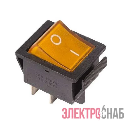 Выключатель клавишный 250В 16А (4с) ON-OFF желт. с подсветкой (RWB-502 SC-767 IRS-201-1) Rexant 36-2333