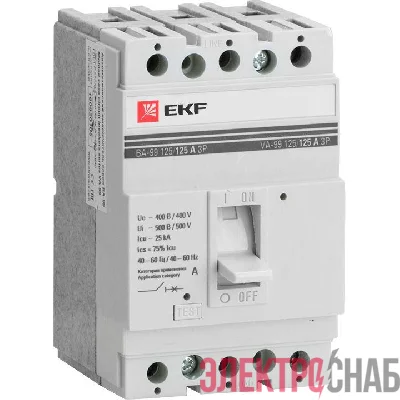 Выключатель авт. 3п ВА-99 125/63А EKF mccb99-125-63
