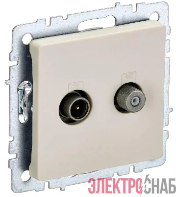 Розетка телевизионная TV/SAT 2-м BRITE РТВ/РСп12-БрКр механизм беж. IEK BR-AF20-O-K10