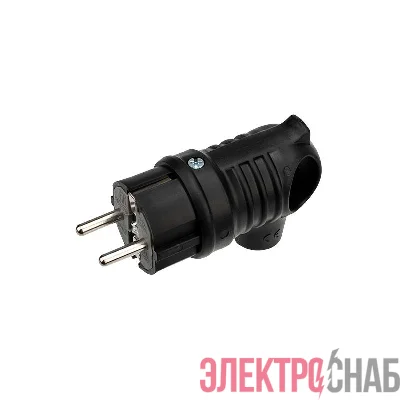 Вилка угловая влагозащ. с кольцом с/з 16А IP44 каучук Rexant 111-002