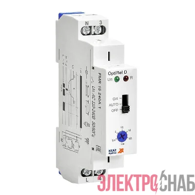Фотореле OptiRel D FMR-15-240А-1 с датчиком 1.5м 16А 1СО 110-240АС КЭАЗ 332034