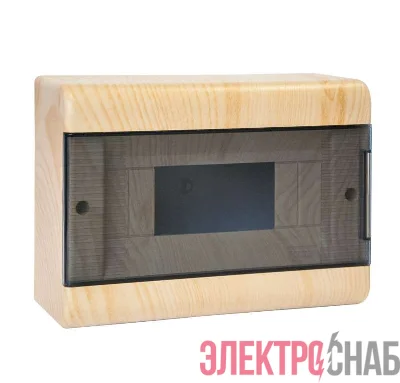 Щиток ОП Тусо 12мод. с прозр. двер. 280х190х93мм IP40 сосна на светл. основе Рувинил 68012-27М