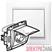 Механизм розетки 1-м СП Valena 2К+З IP44 с заземл. бел. (DIY-упак.) Leg 695641