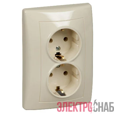 Розетка 2-м СП Sedna без защ. шторок с заземл. беж. SchE SDN3000647