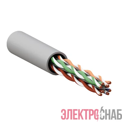 Кабель витая пара U/UTP кат.6 4 пары 23 AWG solid LSZH нг(А)-HF сер. (уп.305м) TERACOM PRO EKF TRP-6UTP-04LSH-GY-IN3