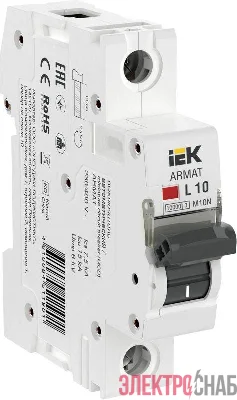 Выключатель автоматический модульный 1п L 10А M10N ARMAT IEK AR-M10N-1-L010