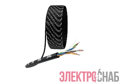 Кабель витая пара U/UTP кат.5E 4х2х24AWG solid CCA PE Outdoor Simple черн. (м) Эра Б0044436