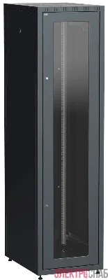 Шкаф сетевой LINEA E 42U 600х800мм стекл. передняя дверь задняя металлическая черн. ITK LE05-42U68-GM