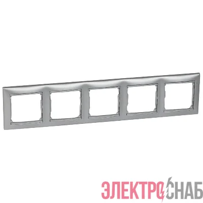 Рамка 5-м СП Valena IP20 горизонт. алюм. IEK 770155